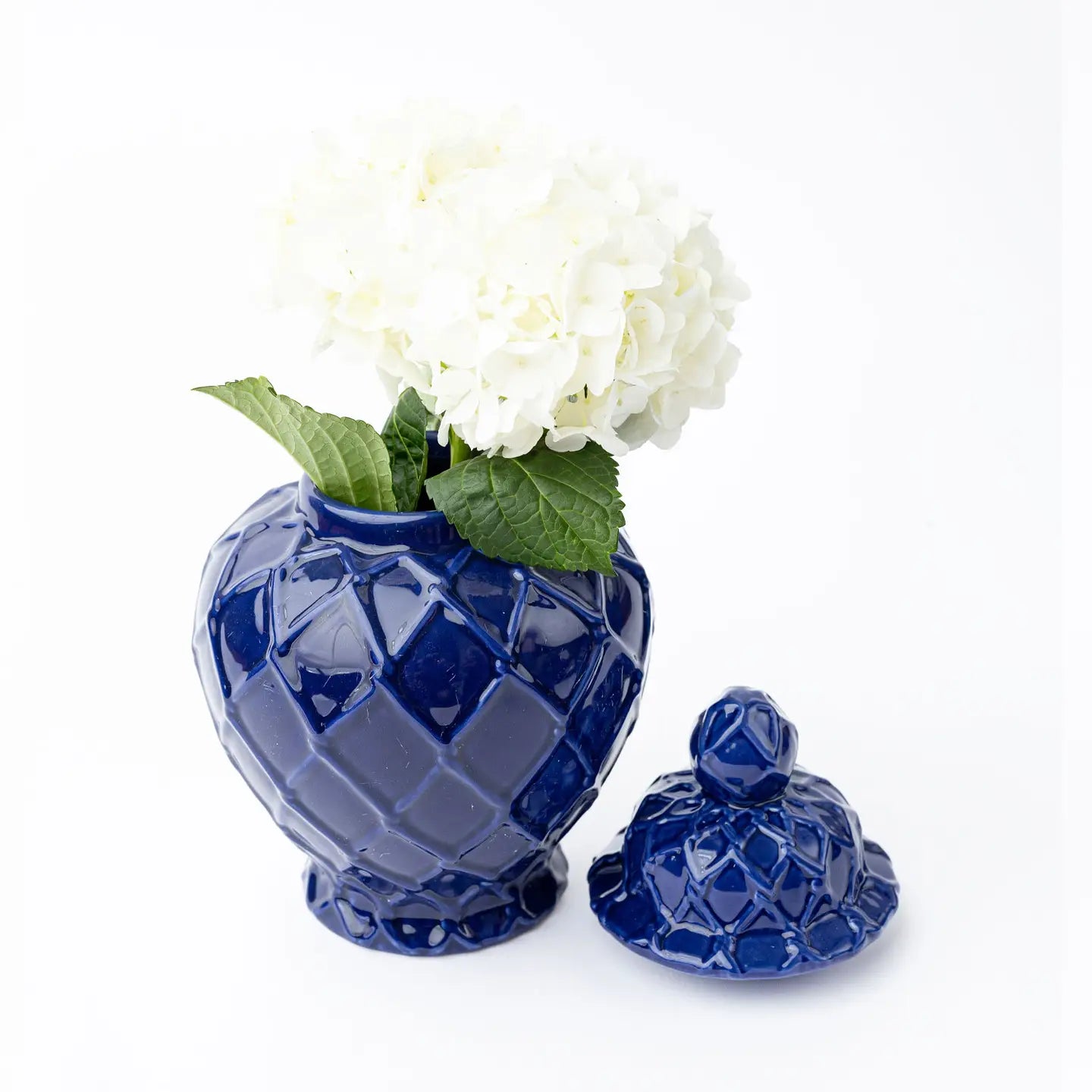Navy Textured Ginger Jar (2 sizes)