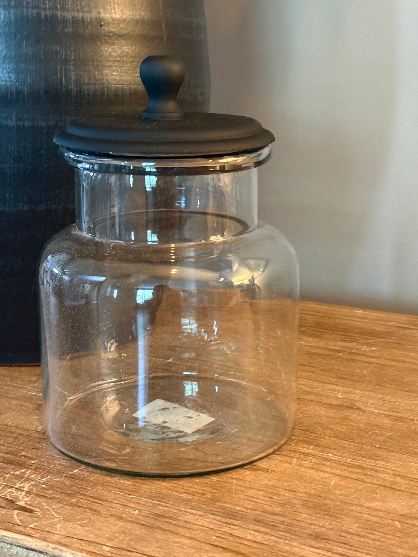 Glass Jars with Wooden Black Lid (3 sizes)