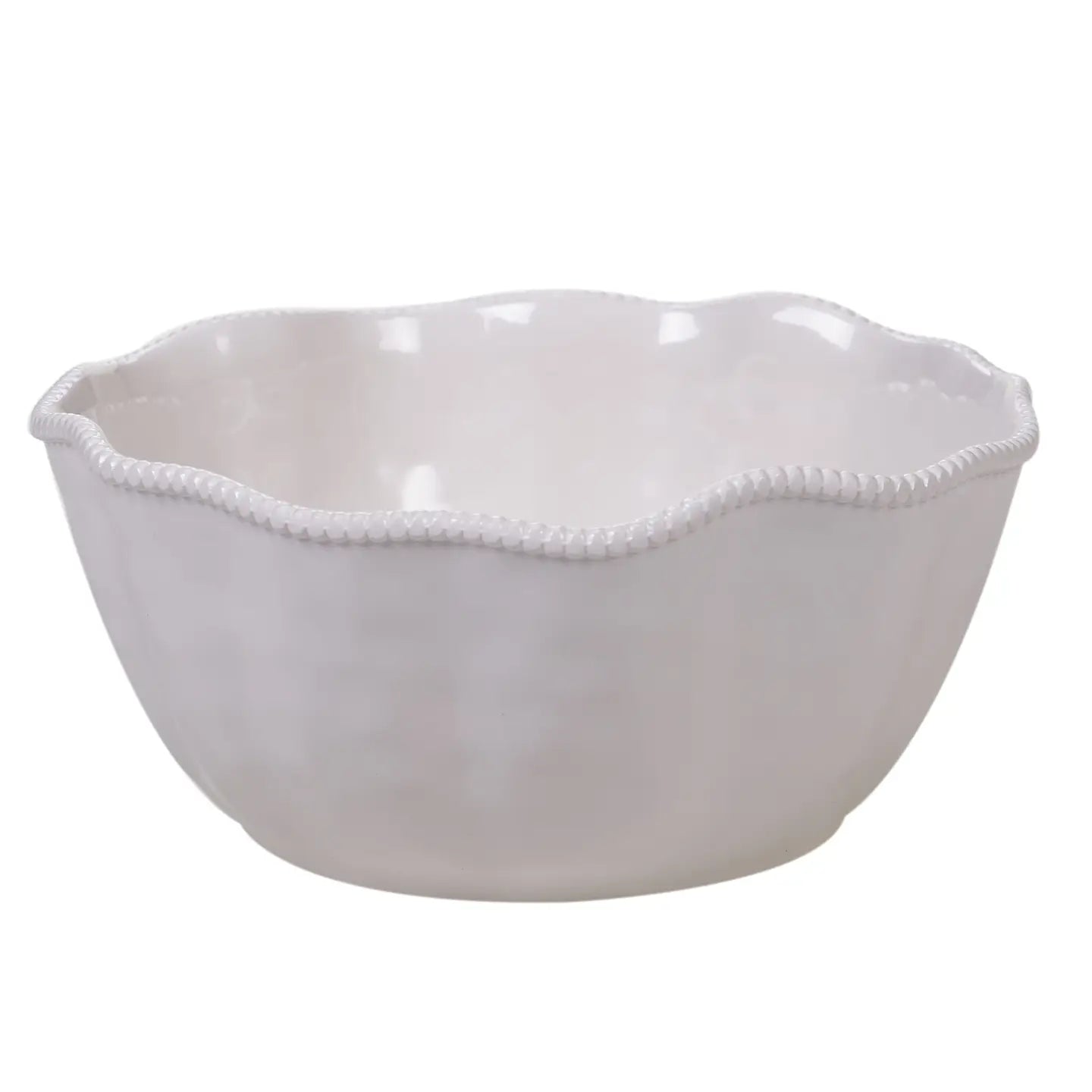 Perlette Cream Melamine Deep Serving Bowl