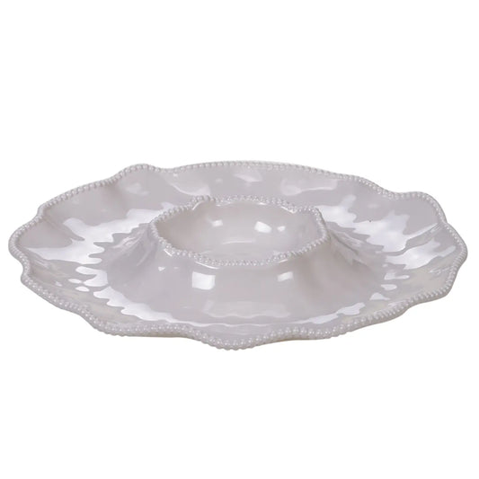 Perlette Cream Melamine Chip and Dip
