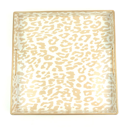 Natural Leopard Square Tray
