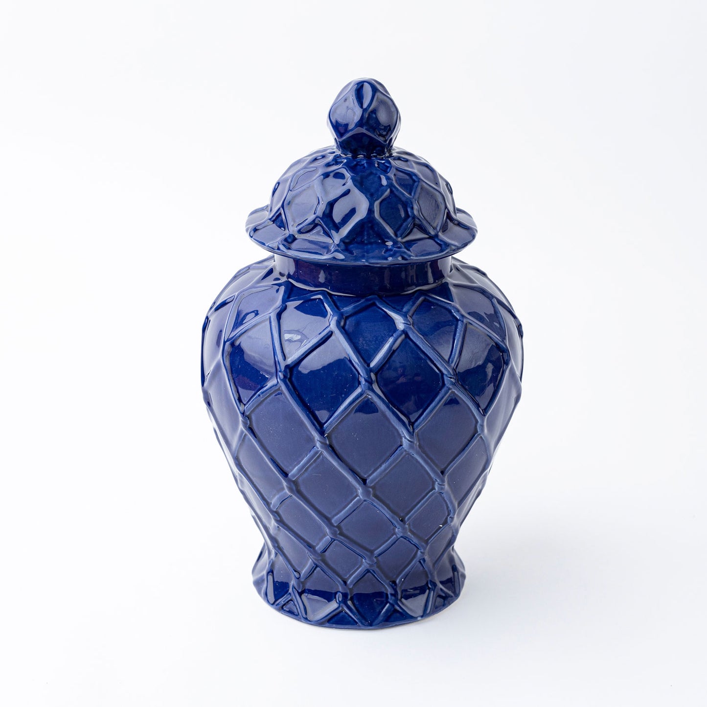 Navy Textured Ginger Jar (2 sizes)