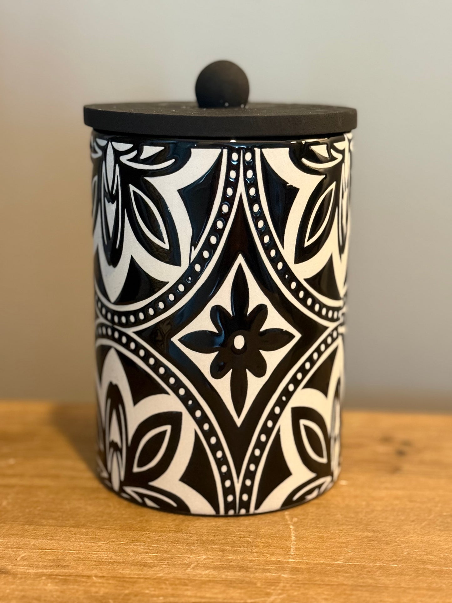 Black and White Stoneware Containers