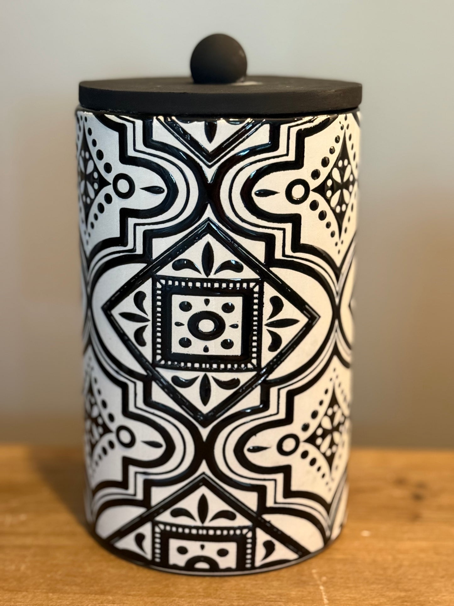 Black and White Stoneware Containers