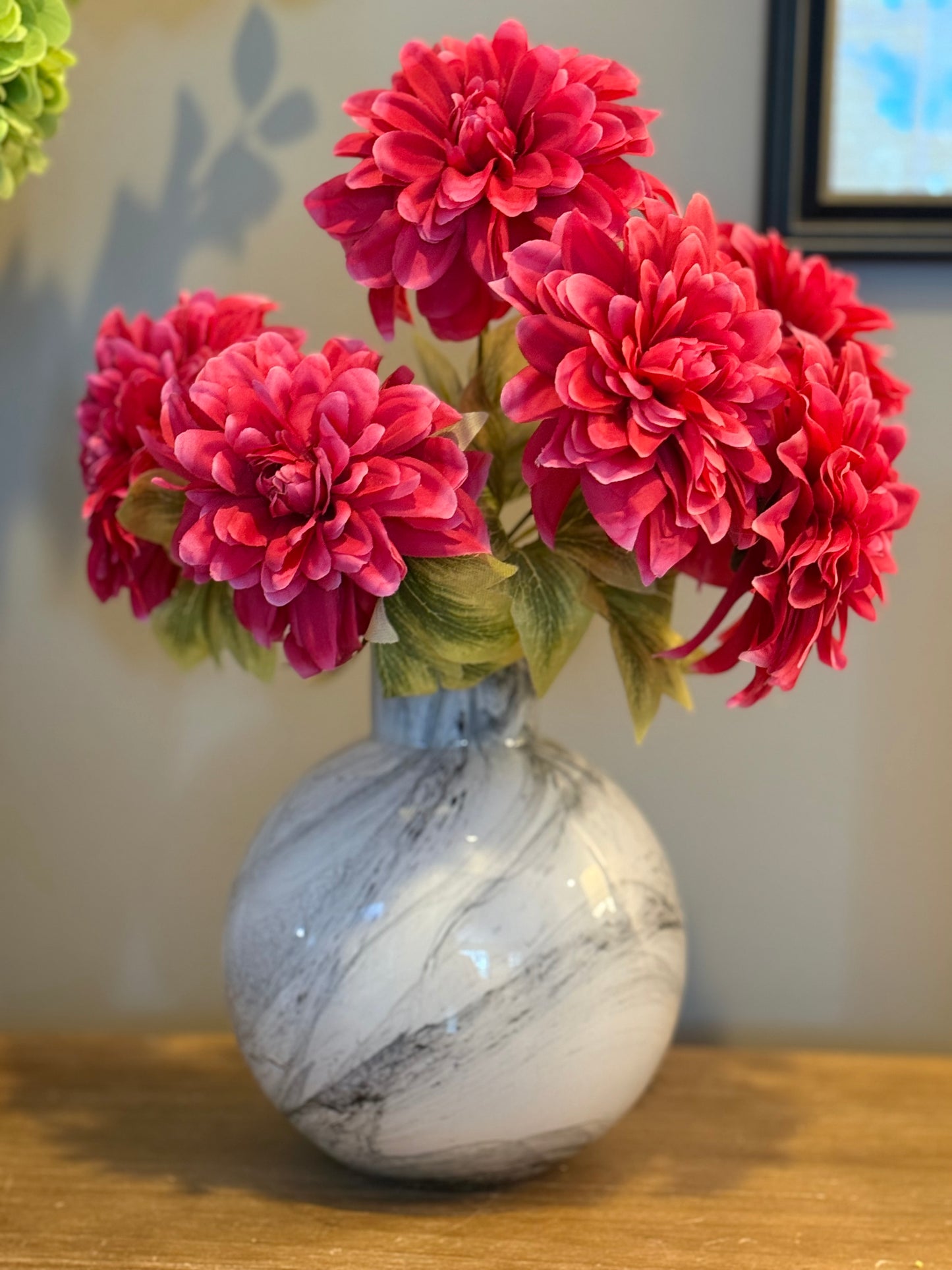 White and Smokey Black Marbled Vases