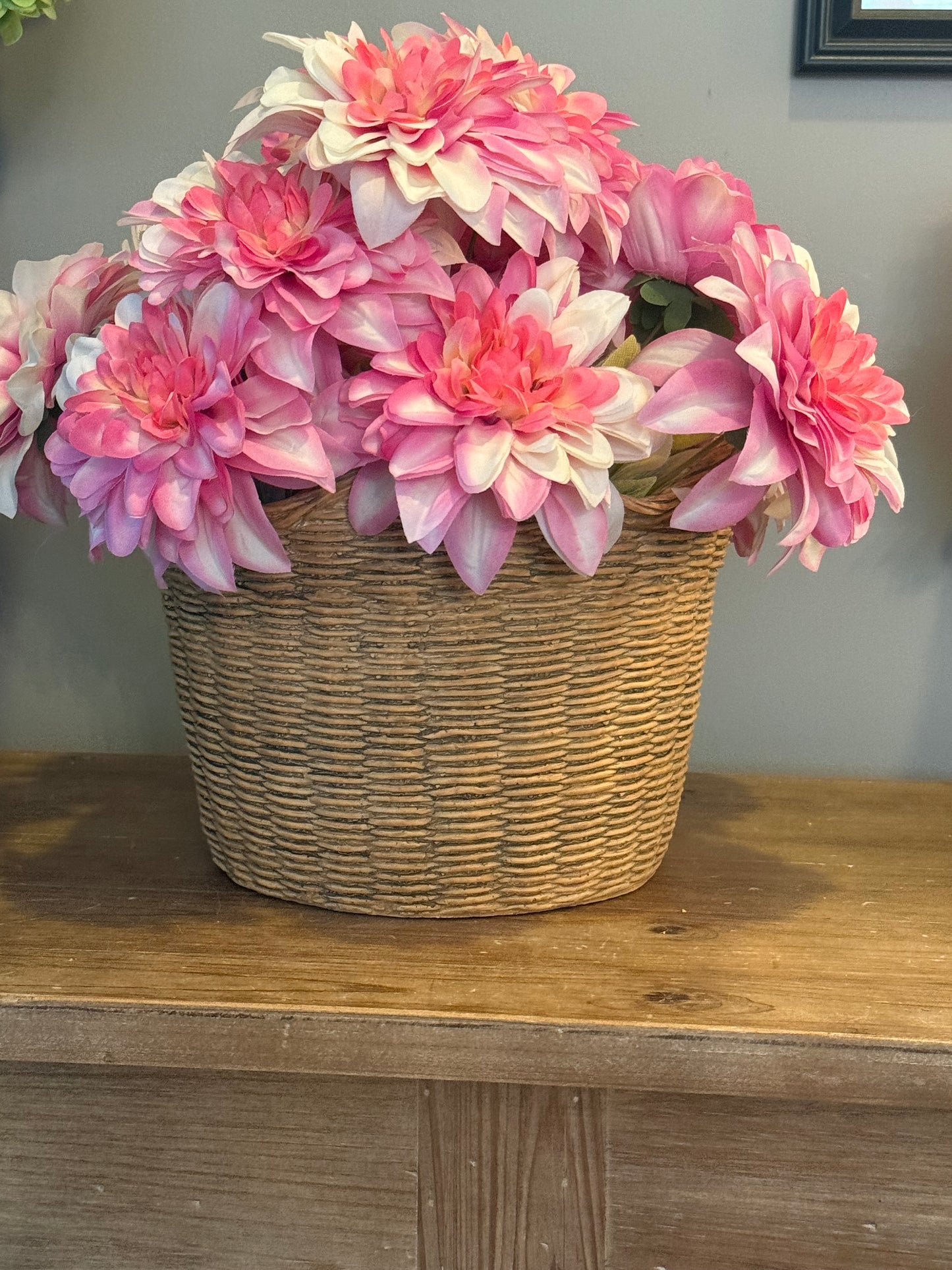 Basket Weave Cement Planters
