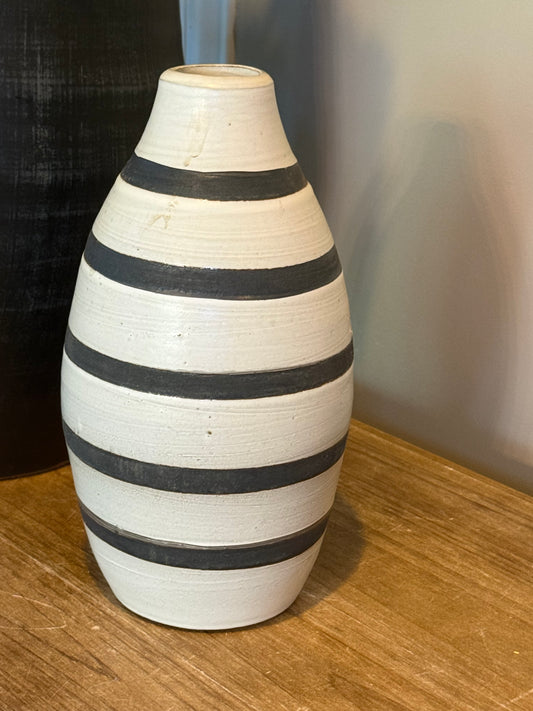 9.5” Horizontal Stripe Vase