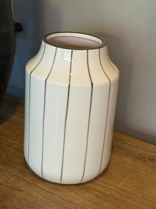 9” Wide Stripe Vase