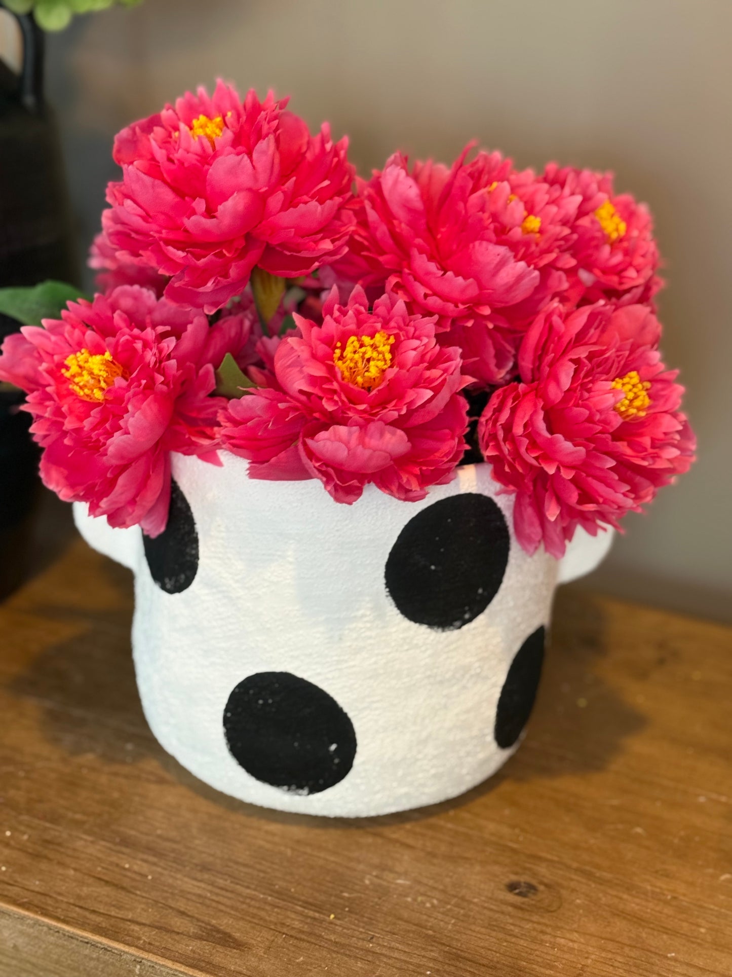 Black and White Polka Dot Planters